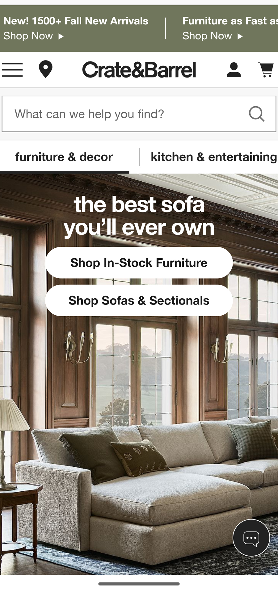 strona internetowa Crate&Barel